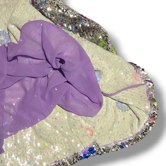 CeliaB Silver Sequin Mini Dress with Floral Accents - Picture 12 of 15